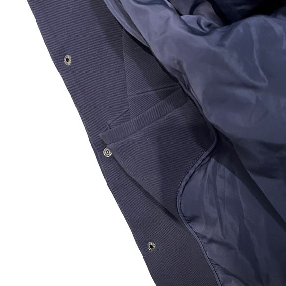 Blank NYC Jacket Men’s L Navy Blue Twill Shacket Snap Button Chest Pocket - Picture 10 of 16